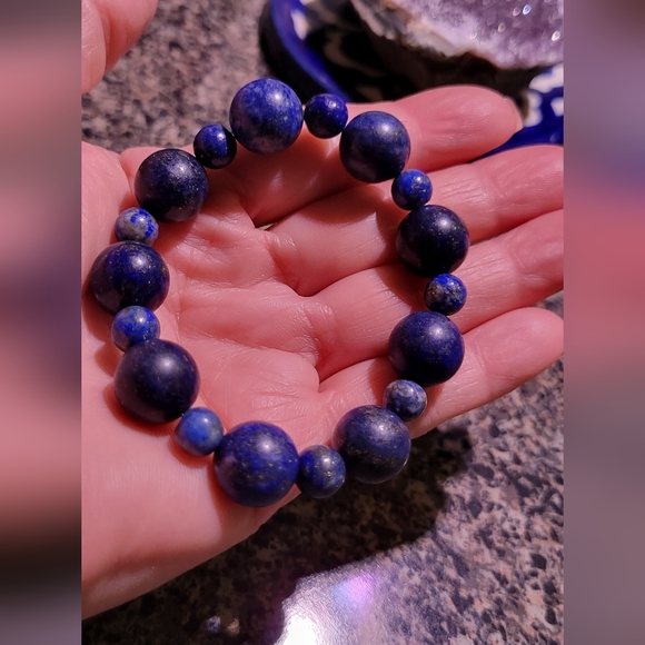 Gemstone Lapiz stretch bracelet - Picture 9 of 9